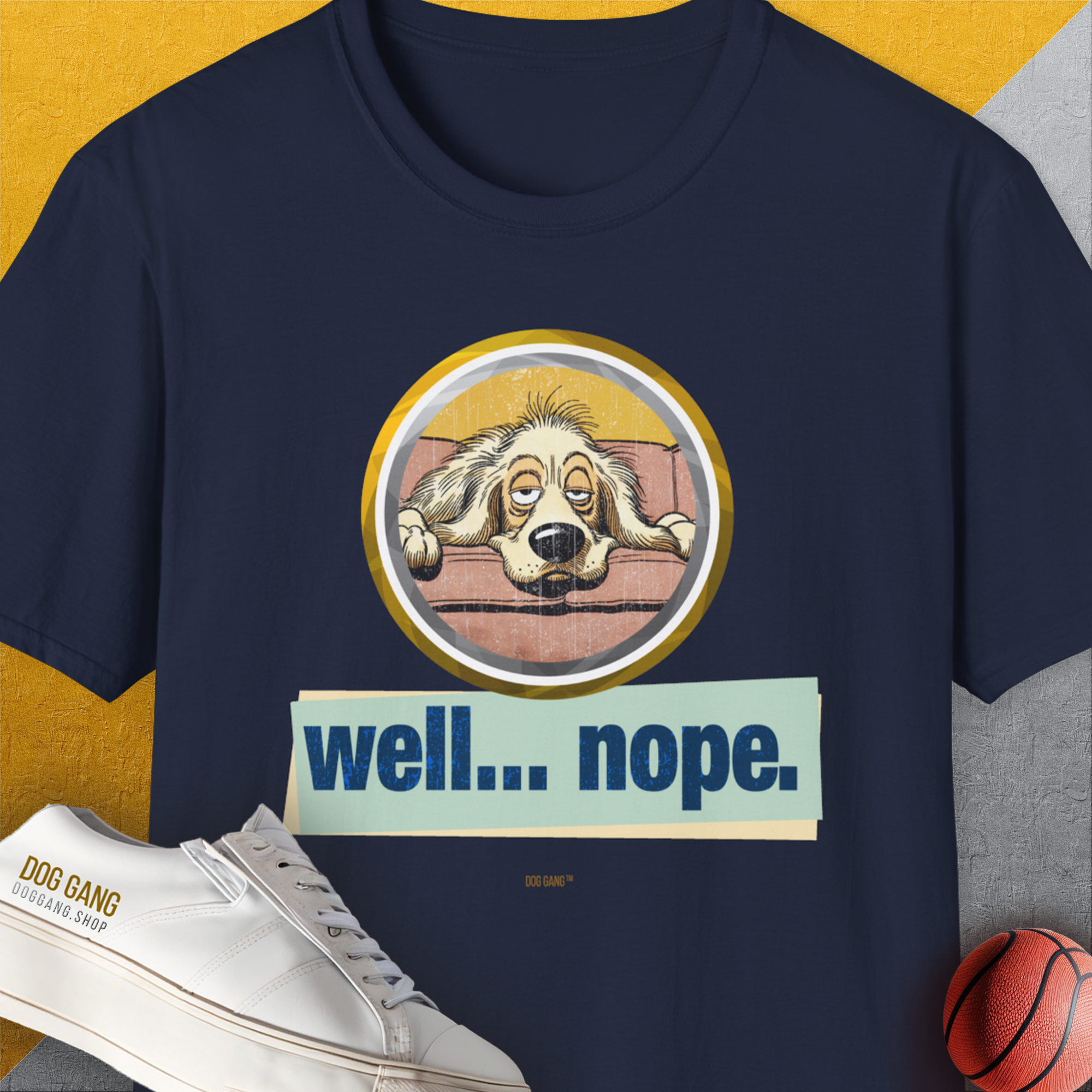 Well... Nope. Volume 2, Unisex T-Shirt-Navy, Design by Dog Gang