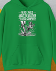 Who Cares About The Weather When You're In Good Company, Volume 1, Unisex Hoodie-Irish Green-cooles Shirt mit lustigem Spruch für Hundefreunde, Design by Dog Gang