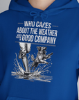 Who Cares About The Weather When You're In Good Company, Volume 1, Unisex Hoodie-Royal-originelles und lustiges Hundeshirt, Design by Dog Gang