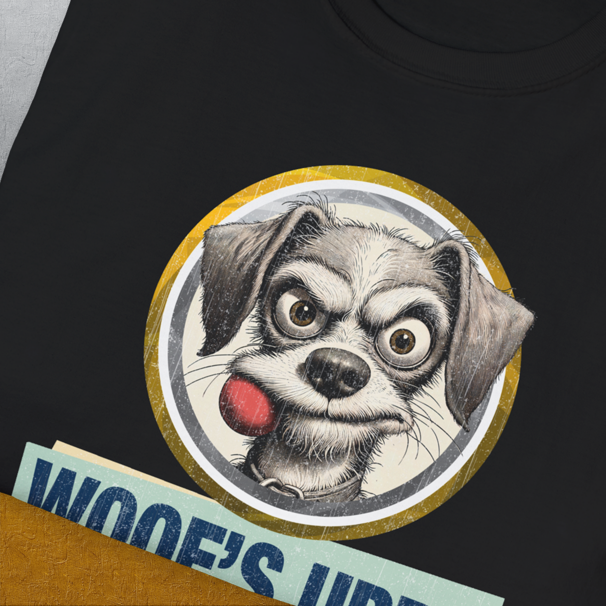 Woof&#39;s Upp? Volume 1, Unisex T-Shirt-, a cool and stylish design with a funny saying from Dog Gang