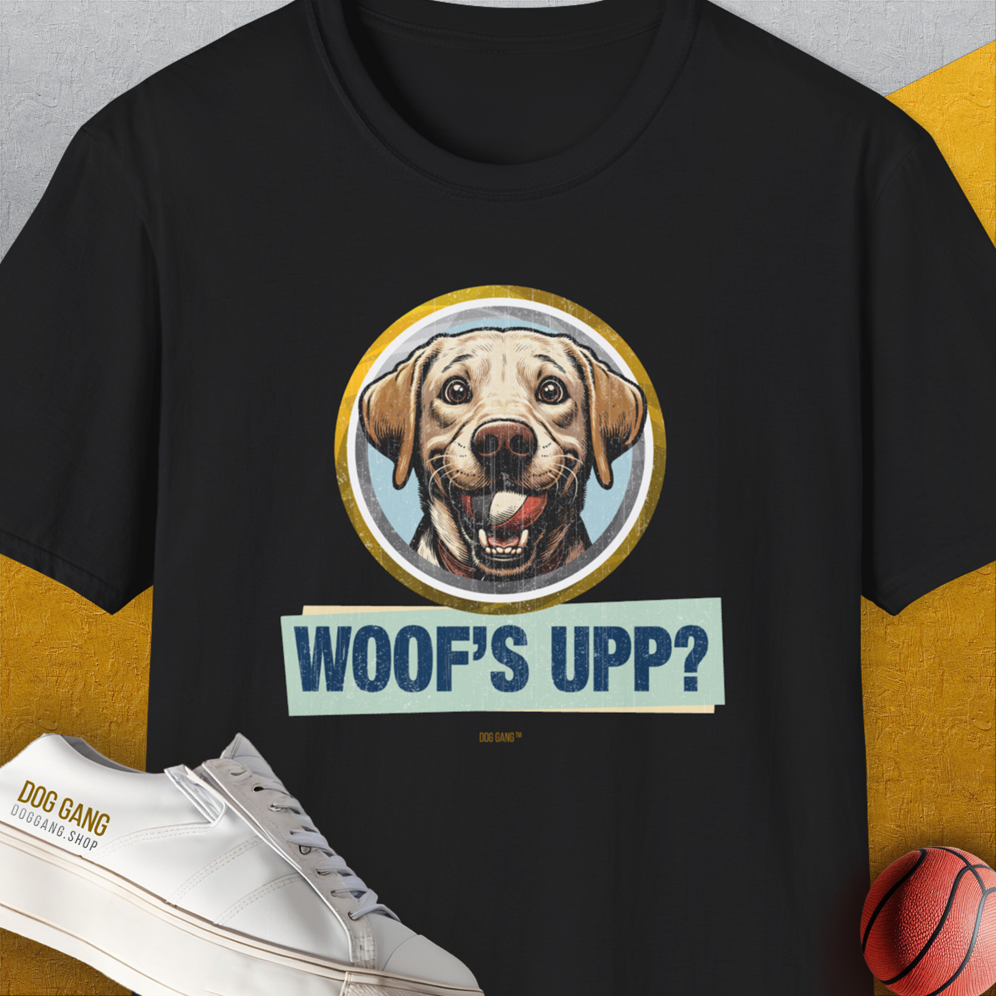 Woof&#39;s Upp? Volume 3, Unisex T-Shirt-Black, Design by Dog Gang