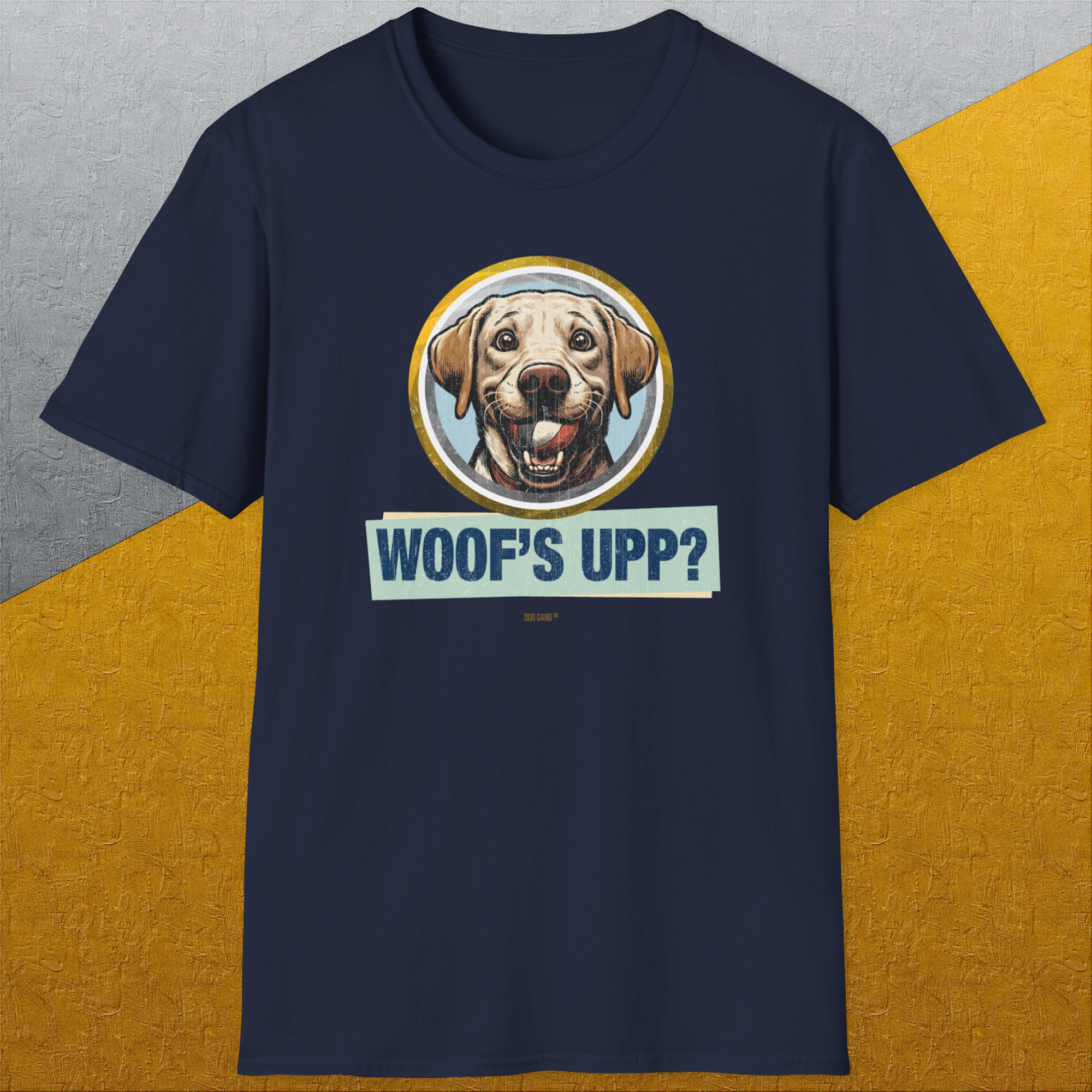 Woof&#39;s Upp? Volume 3, Unisex T-Shirt-. A perfect gift for dog lovers and dog owners. Design by Dog Gang