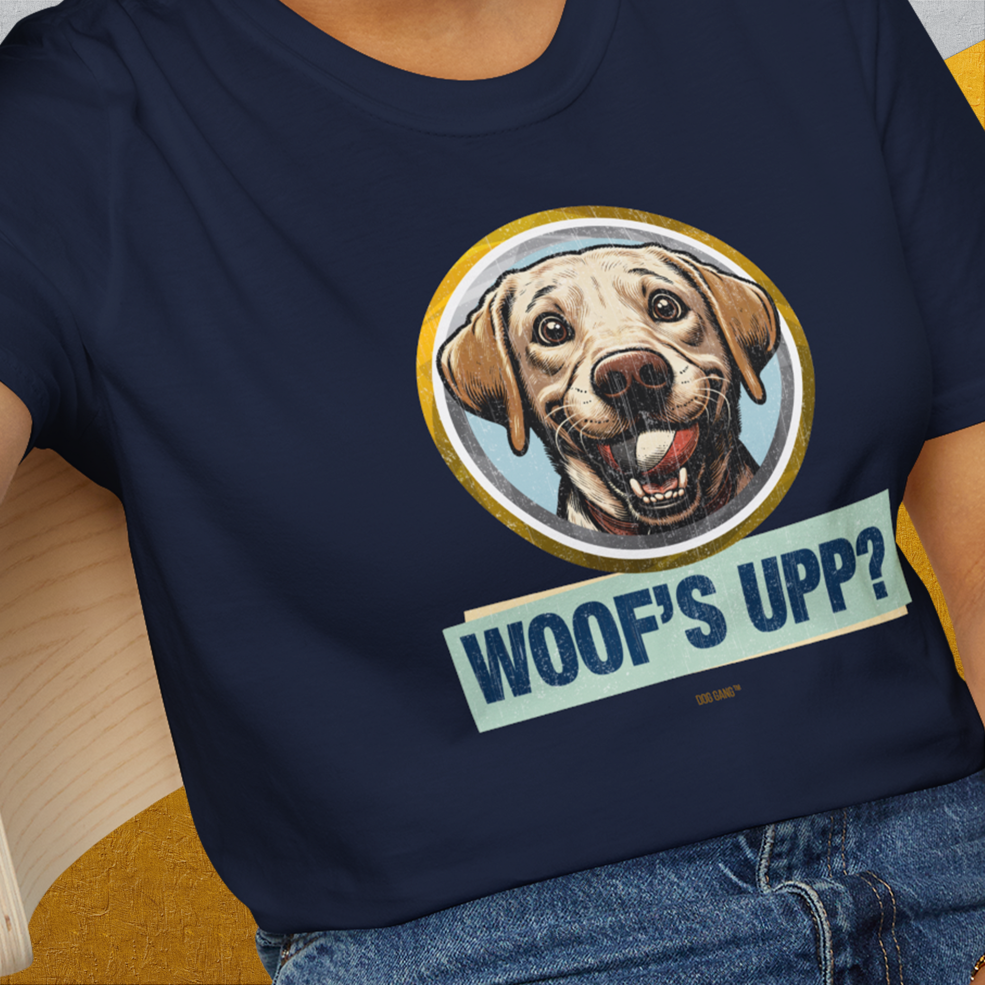 Woof&#39;s Upp? Volume 3, Unisex T-Shirt-. For dog lovers and dog owners. Design by Dog Gang