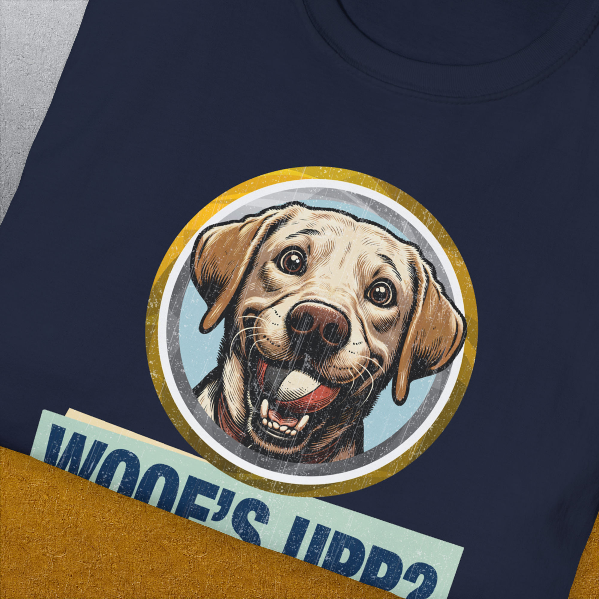 Woof&#39;s Upp? Volume 3, Unisex T-Shirt-. A perfect gift for dog lovers and dog owners. Design by Dog Gang