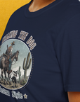 Walking The Dog, Western Style, Volume 2, Unisex T-Shirt-. For dog lovers and dog owners. Design by Dog Gang